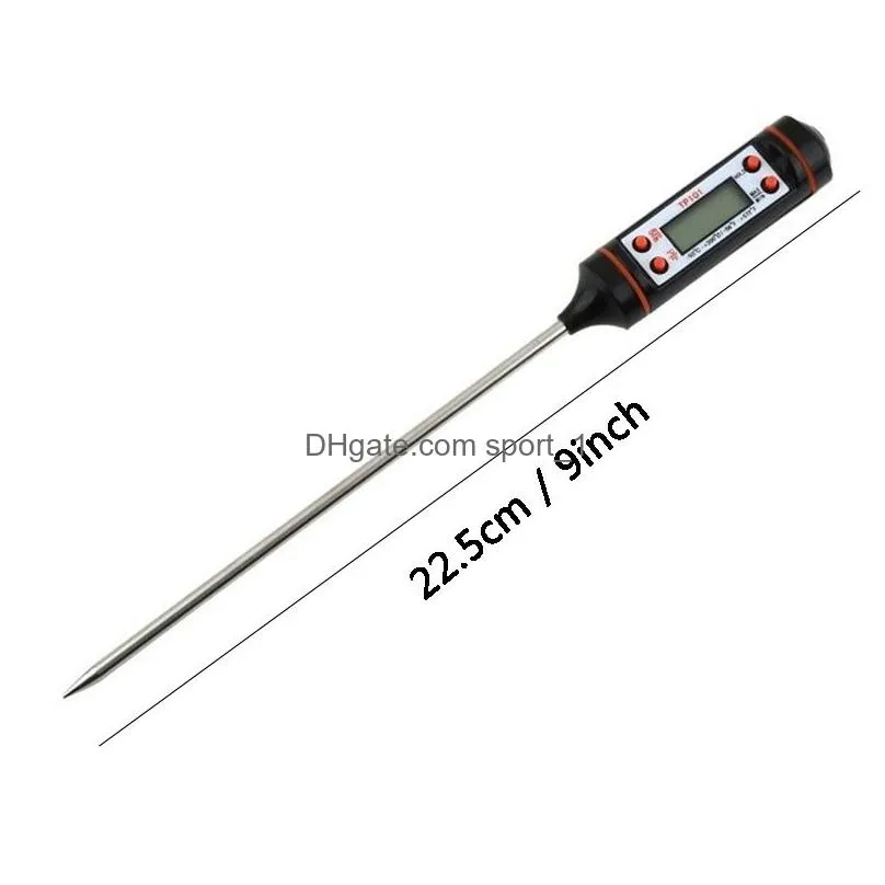 cooking food probe bbq digital thermometer stainless steel household food meat thermometer probe with 4 buttons kitchen tools dbc