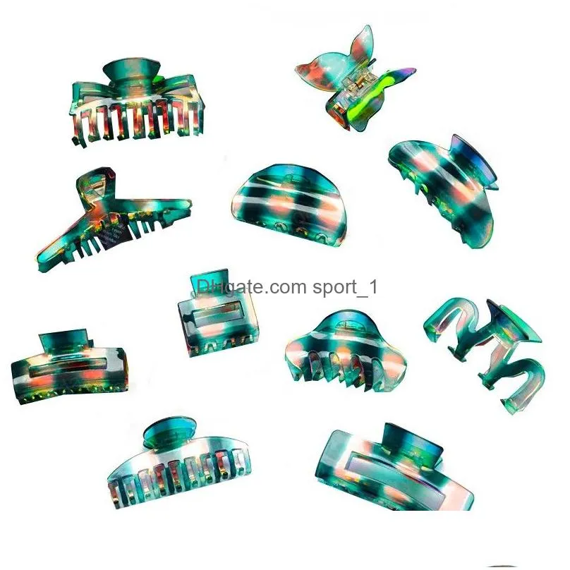 women fashion gradient color hair claws clamps elegant beautiful hair clips for girls korean style geometric headwear