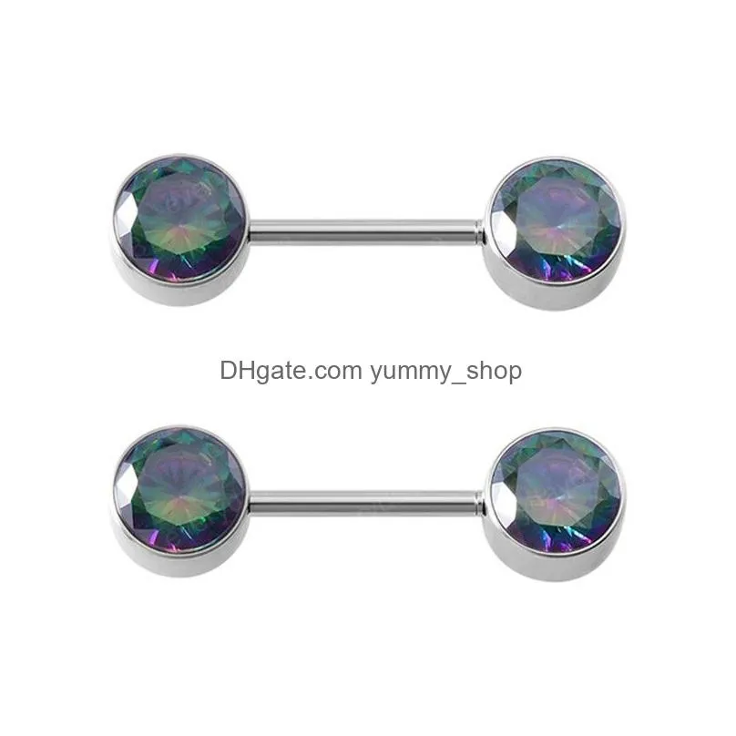 nipple piercing bar zircon nipple ring crystal breast shield stainless steel barbell stud for women sexy body jewelry