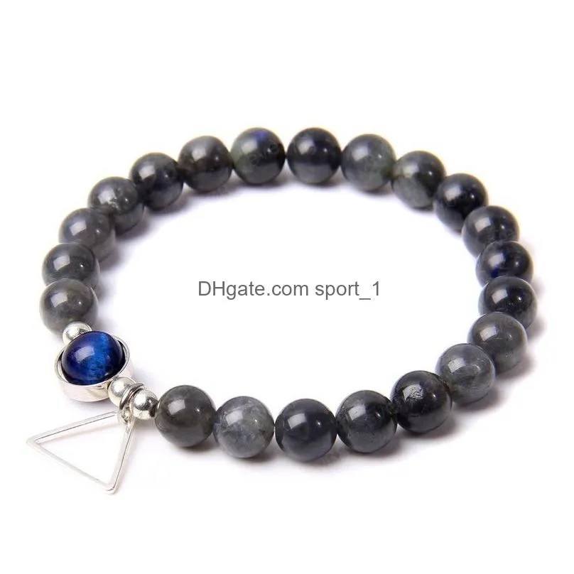 natural gold silver color obsidian stone beaded bracelet for men women lava strands bracelets unisex jewelry gifts