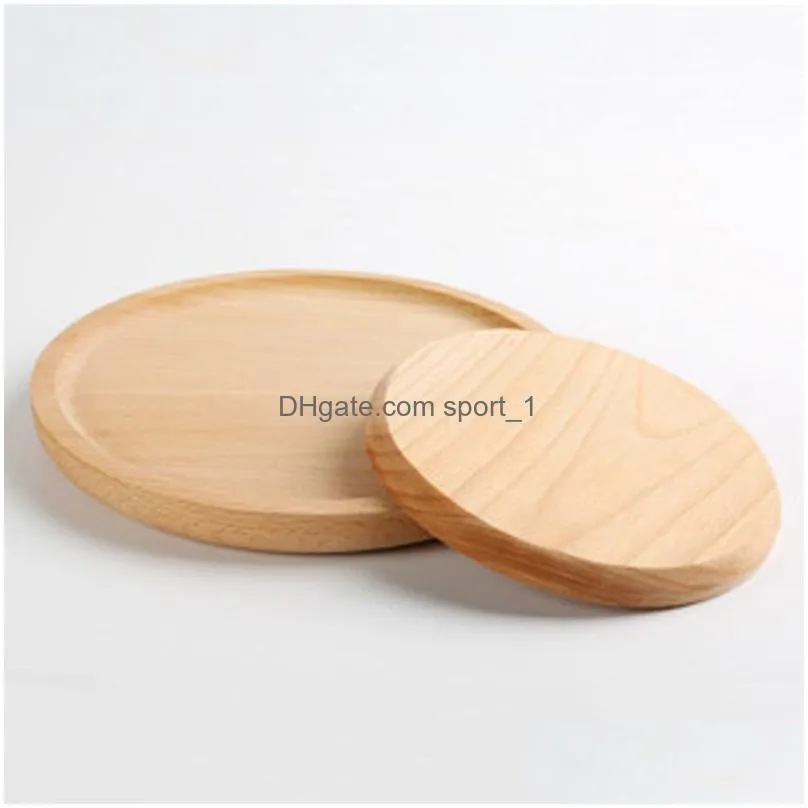 round wood plate dish dessert plate sushi dish fruits platter dish tea server el tray cup holder bowl pad tableware customize