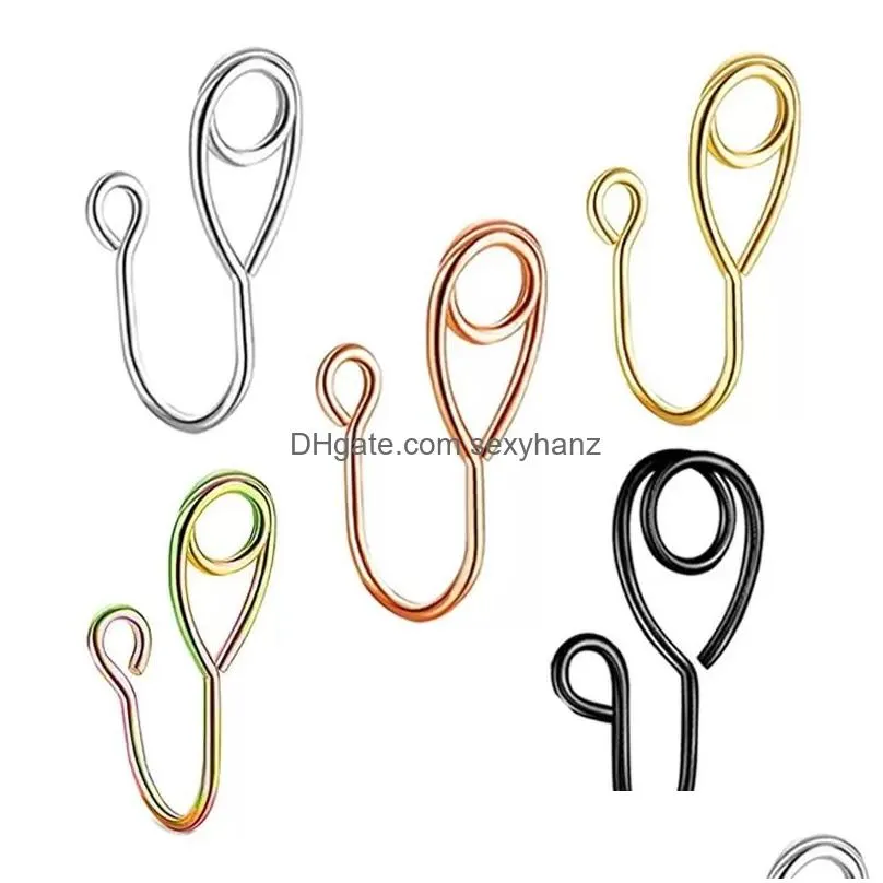 minimalist spiral fake piercing nose cuff ear clips set for women gold silver color non pierced nose ring body gifts
