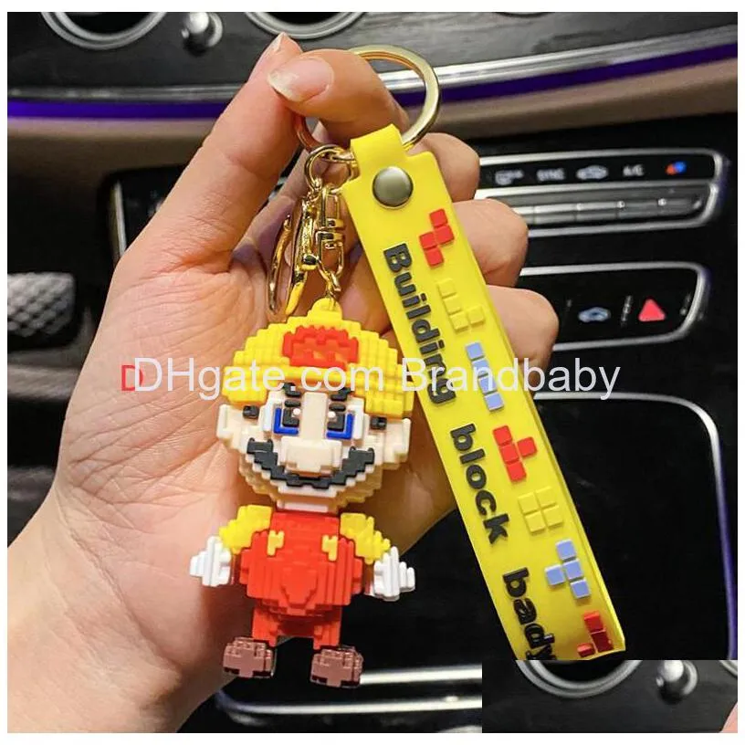 cartoon animation charms jewelry keychain backpack key ring accessories hanger 4 colors