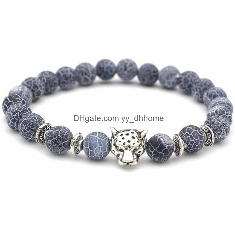leopard head bracelet natural stone agate bracelet designer jewelry women bracelets mens bracelets fashion jewelry drop ship