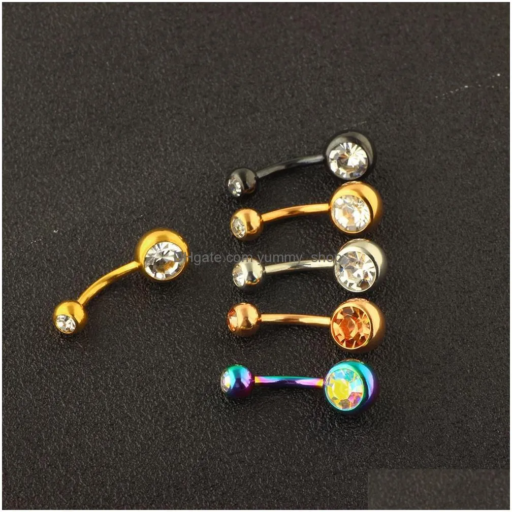 stainless steel 14g belly piercing nombril screw navel button rings tragus helix body jewelry for women men 120pcs