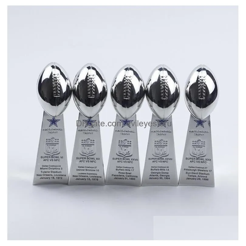 5pcs dc  football team champions championship ring lombardi trophy souvenir men women boy fan brithday gift 2023 hip hop jewelry sport