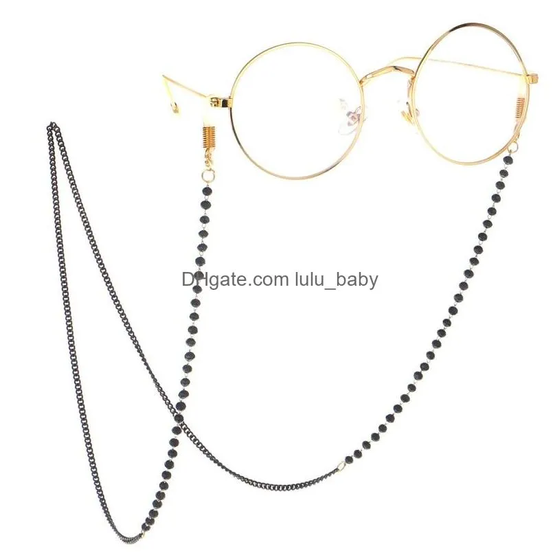 elegant geometric crystal beads sunglasses chains for women glasses chain holder cord lanyard necklace accessories 70cm