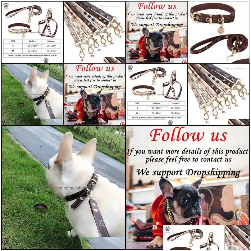 dog collars leashes no pl harness designer dogs collar set classic plaid leather pet leash for small medium cat chihuahua bldog po