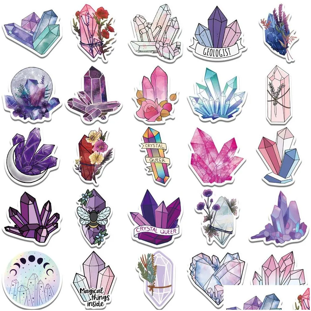 50pcs crystal sticker diamond graffiti kids toy skateboard car motorcycle bicycle sticker decals wholesale