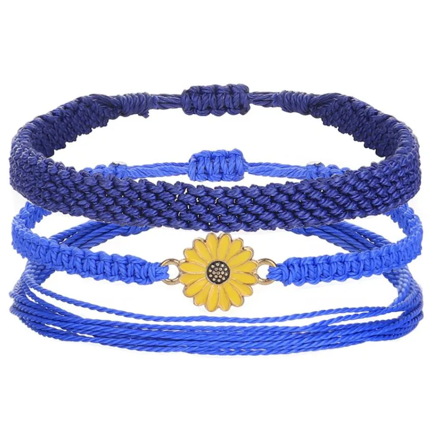 womens bracelet handmade bohemian summer rope sunflower bracelets set adjustable friendship beach ankle bracelets ocean jewelry for women