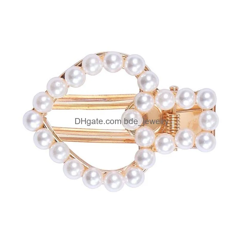 2021 fashion pearl hair clips for women elegant korean hair barrette stick hairpin hair styling accessories
