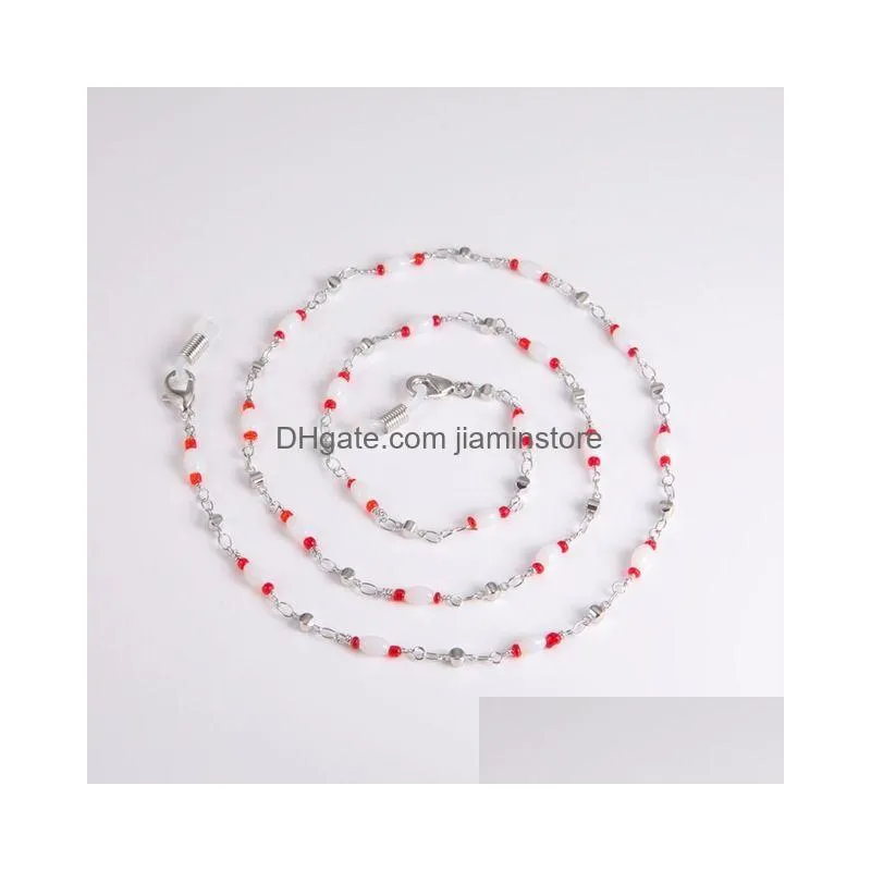 teamer fashion glass beaded strap necklace women lanyard glasses chains eyewear accessories sunglasses strap