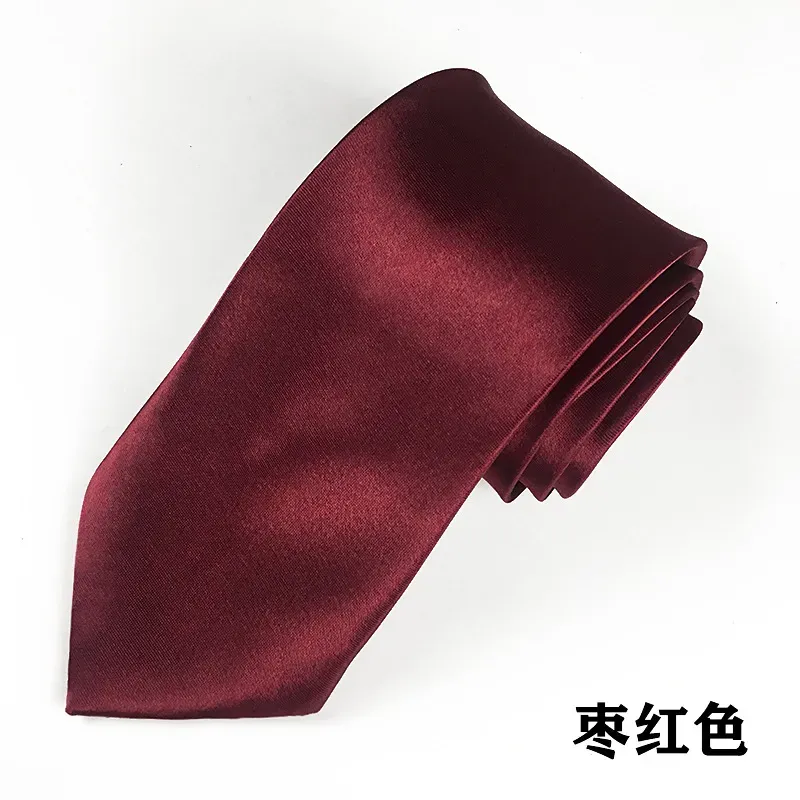 Tie Men`s Smooth Solid 8cm Business Dress Wide Edition Tie Wedding Red and Black Wholesale
