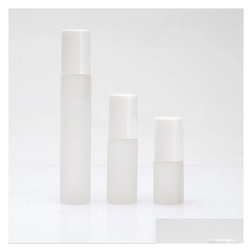 10ml 5ml 3ml perfume roll on glass bottle frosted clear with metal ball roller essential oil vials