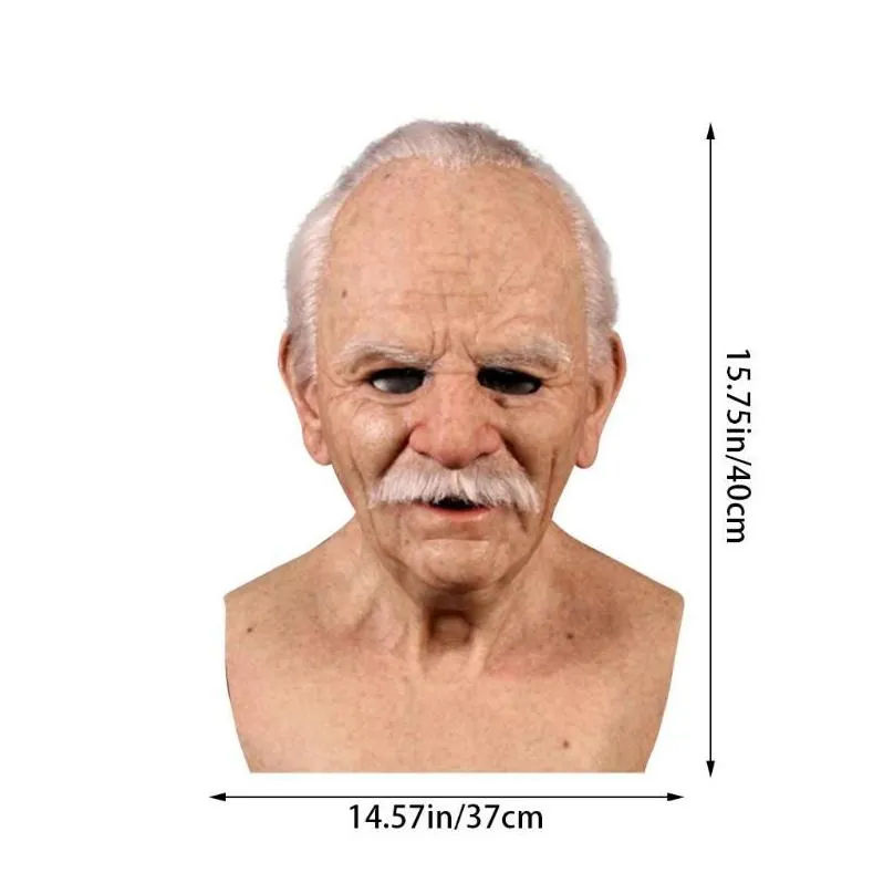 party masks another methe elder halloween holiday funny cosplay prop supersoft old man adult mask face cover creepy decor