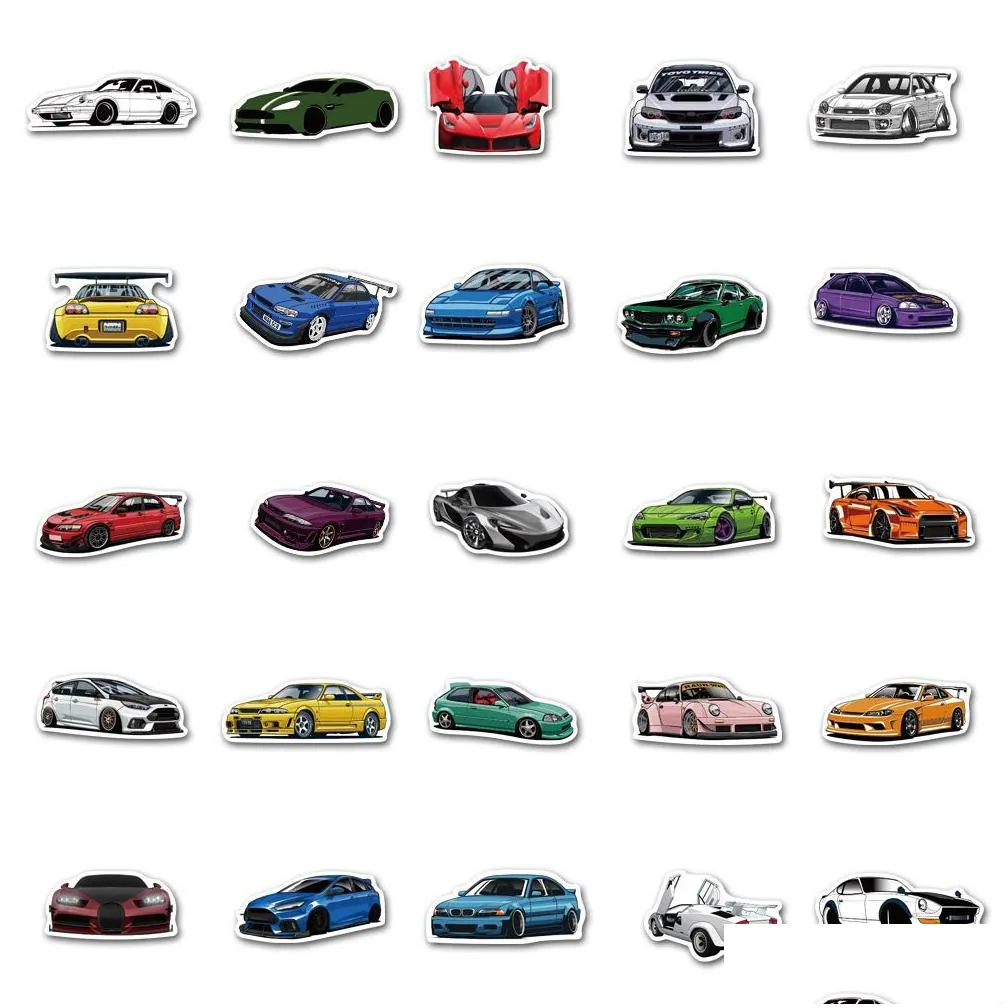 car sticker 10/50/100pcs sports racing car stickers for helmet bumper luggage bicycle snowboard cool vinyl decals sticker bomb jdm