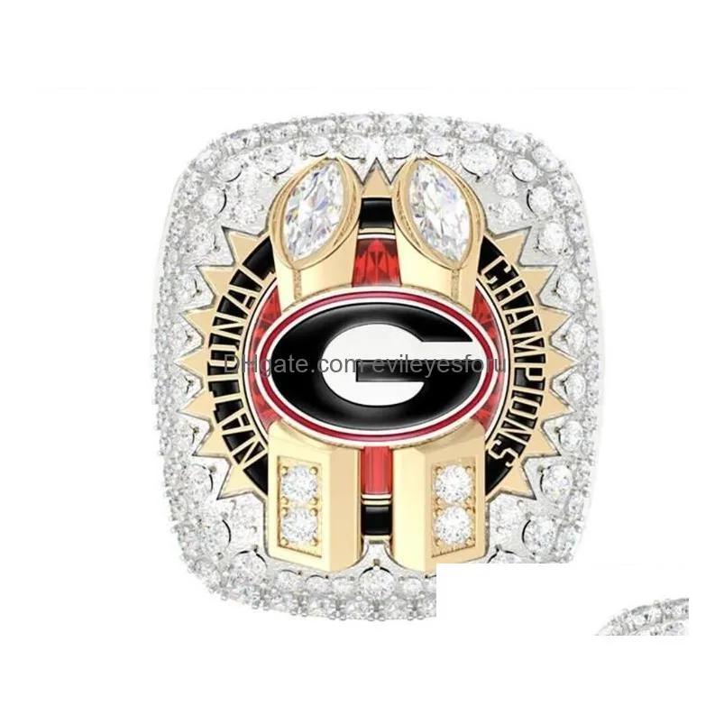 2022 2023 georgia bulldogs national football team champions championship ring with wooden display box souvenir ncaa men fan gift