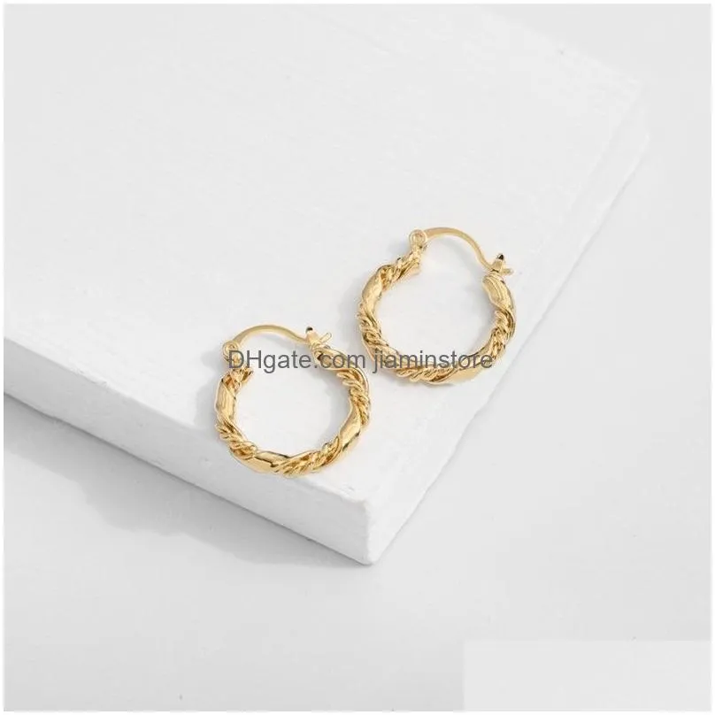 classic copper ear buckle for women fashion gold color small circle hoop earrings punk hip hop jewelry accessories