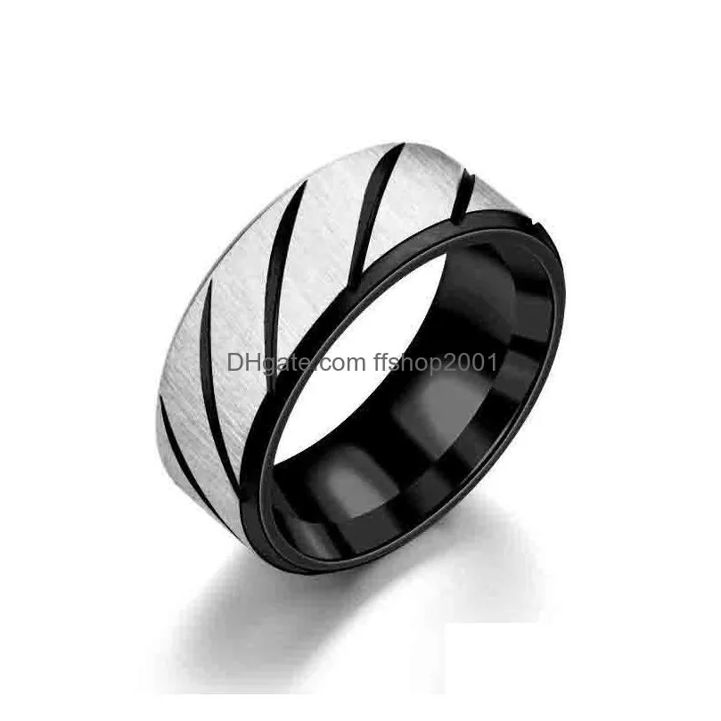316l stainless steel cross grain twill ring black gold blue band rings tail finger rings couple ring for women men lovers jewelry