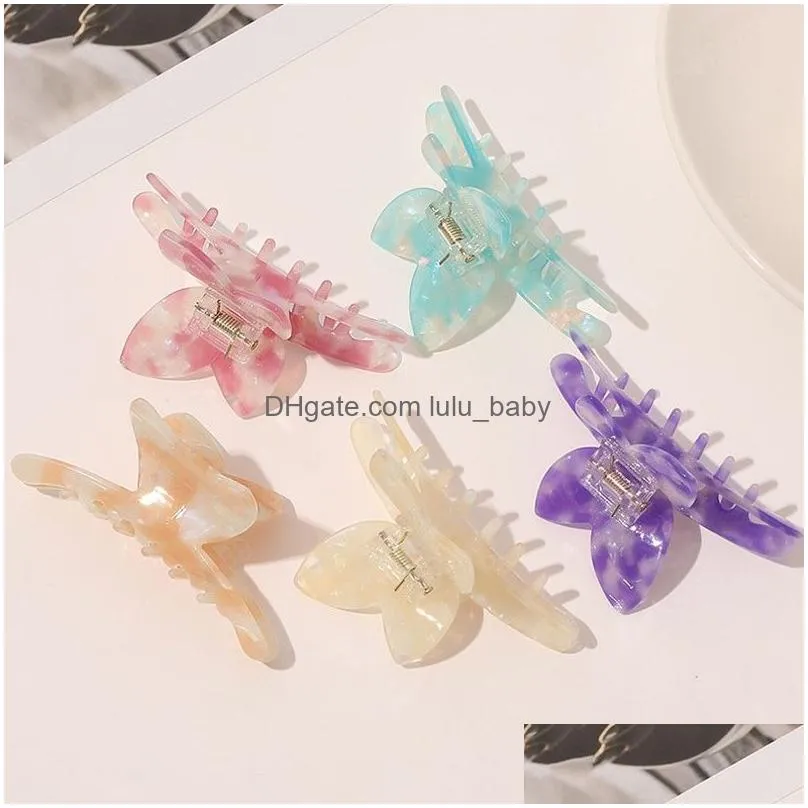  acetate butterfly hair claw clamps sweet hairpin geometric acrylic barrettes hair styling tools women girls hair accessories