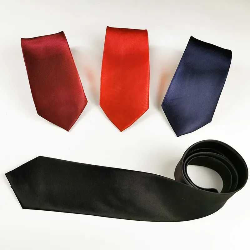 Tie Men`s Smooth Solid 8cm Business Dress Wide Edition Tie Wedding Red and Black Wholesale