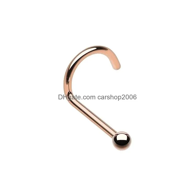 8pcs nose ring nose stud stainless steel ball nose bone nostril piercing set for women man fashion body jewelry