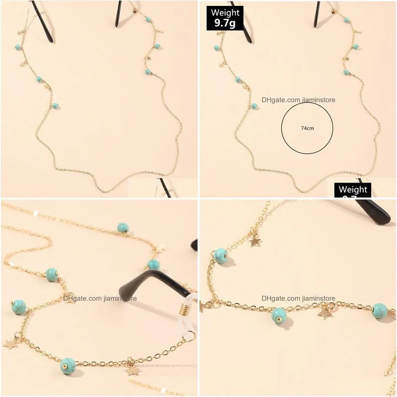 natural stone beads star lanyard hold straps cords glasses chain fashion women sunglasses accessories