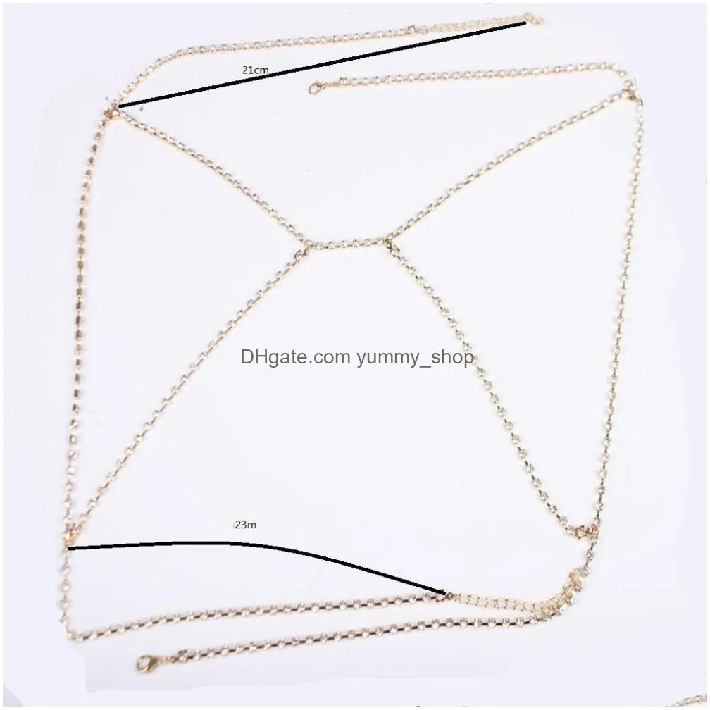  sexy crystal body chain women rhinestone body bra harness sparkle summer beach bralette bikini chain body jewelry