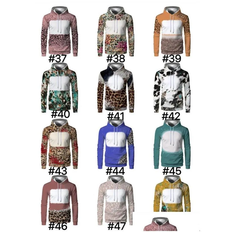 sublimation bleached hoodies party supplies heat transfer blank bleach shirt fully polyester us sizes for men women 0929