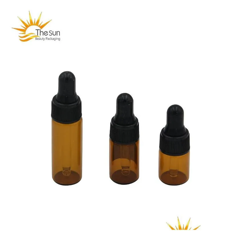 2ml 3ml 5ml mini amber glass dropper bottle sample container essential oil perfume tiny portable bottles vial