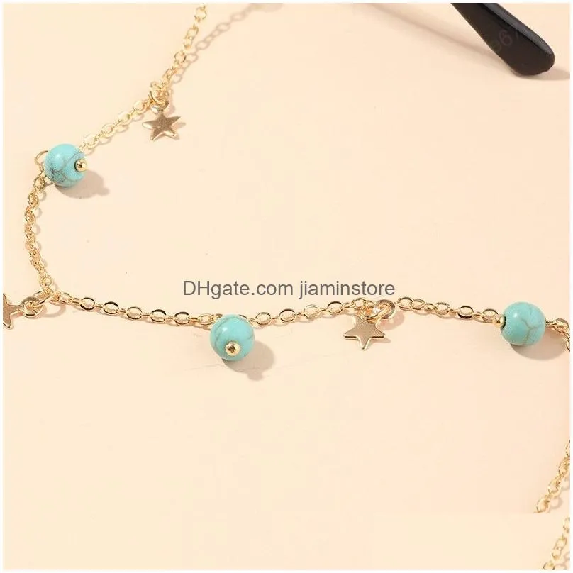 natural stone beads star lanyard hold straps cords glasses chain fashion women sunglasses accessories