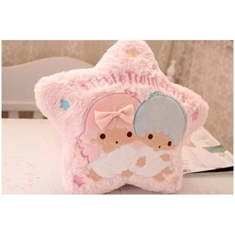 kawaii cartoon pillow my melody candy little twin star shape plush soft back cushion creative sofa bed decoration stuffed dolls