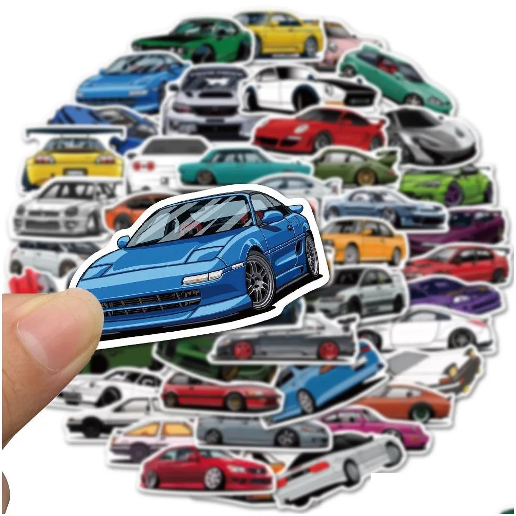 car sticker 10/50/100pcs sports racing car stickers for helmet bumper luggage bicycle snowboard cool vinyl decals sticker bomb jdm