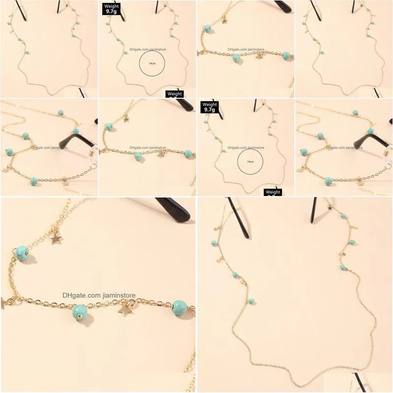 natural stone beads star lanyard hold straps cords glasses chain fashion women sunglasses accessories
