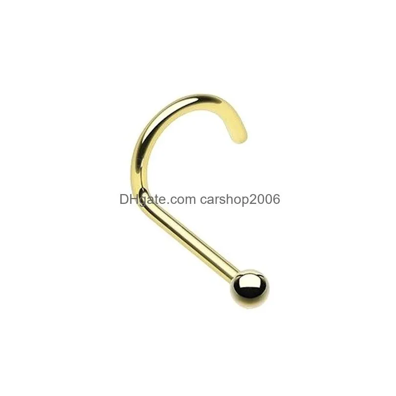 8pcs nose ring nose stud stainless steel ball nose bone nostril piercing set for women man fashion body jewelry