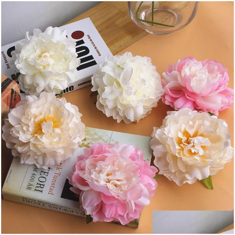 10pcs/lot artificial peony flower head wedding party christmas decoration diy silk flower wall background decor accessories