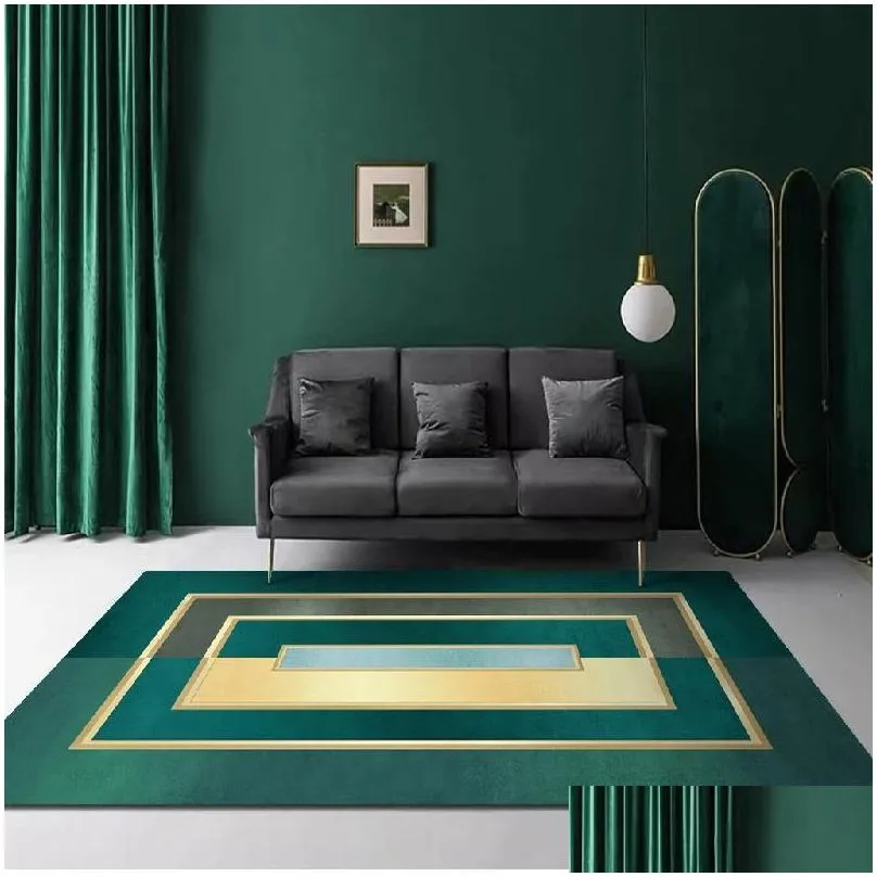 carpets living room carpet luxury modern gray green black geometric rug for bedroom sofa coffee table floor kitchen mat house