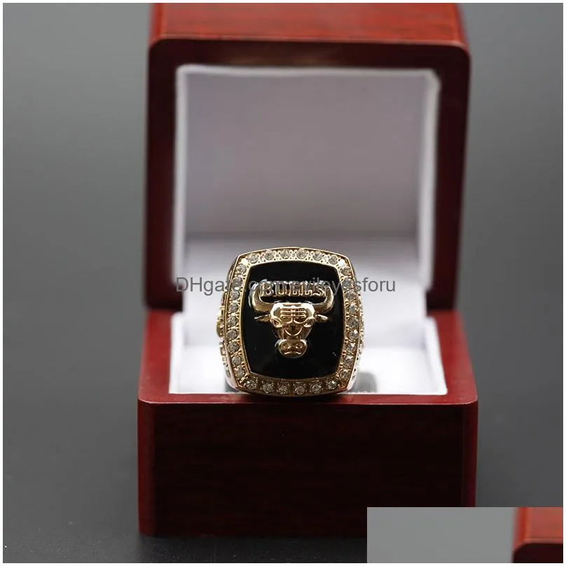 6pcs  basketball team champions championship ring set with wooden box souvenir men women boy fan brithday gift 2023 hip hop jewelry