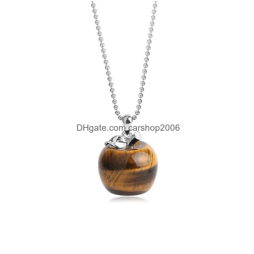 natural stone crystal  pendant necklace tiger eye beads necklace creative necklace women men jewelry gift