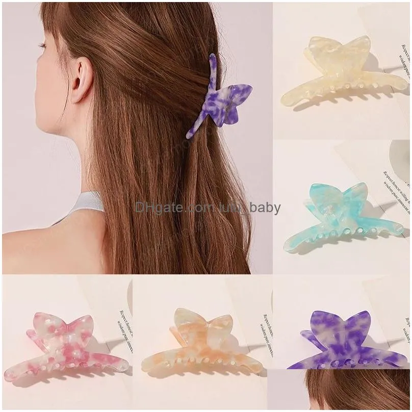  acetate butterfly hair claw clamps sweet hairpin geometric acrylic barrettes hair styling tools women girls hair accessories