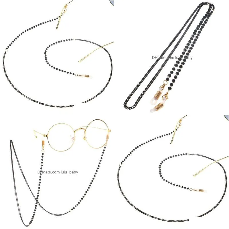 elegant geometric crystal beads sunglasses chains for women glasses chain holder cord lanyard necklace accessories 70cm