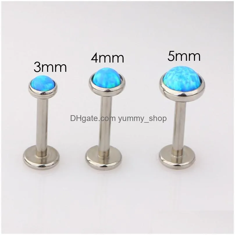 opal lip stud stone labret ring 16g lip stud kit body jewelry for women ear cartilage earring piercing ombligo