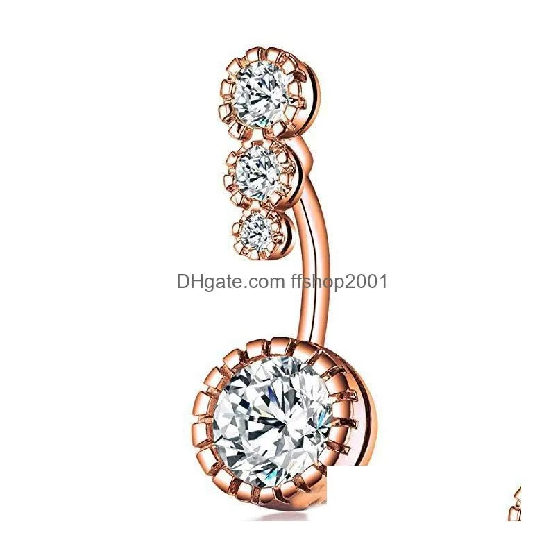 fashion women body jewelry ornament piercing jewelry style ladies belly button rings sell zircon navel rings