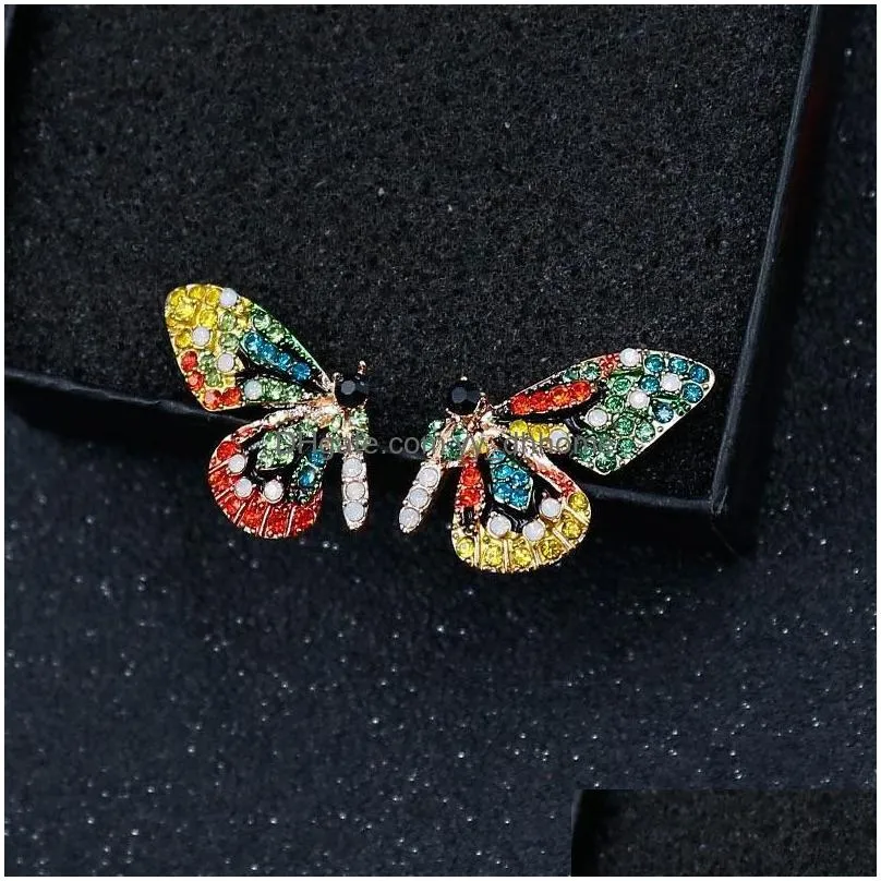 designer luxury butterfly wing earrings earings stud women fashion diamond earrings girls clothing jewelry accessories for woman 2019