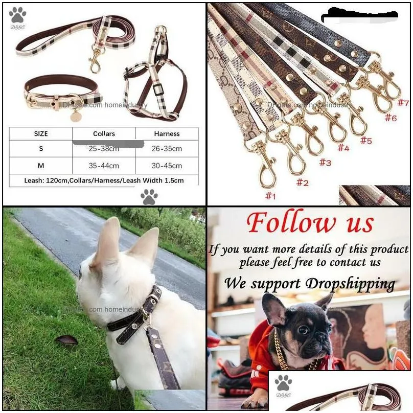 dog collars leashes no pl harness designer dogs collar set classic plaid leather pet leash for small medium cat chihuahua bldog po