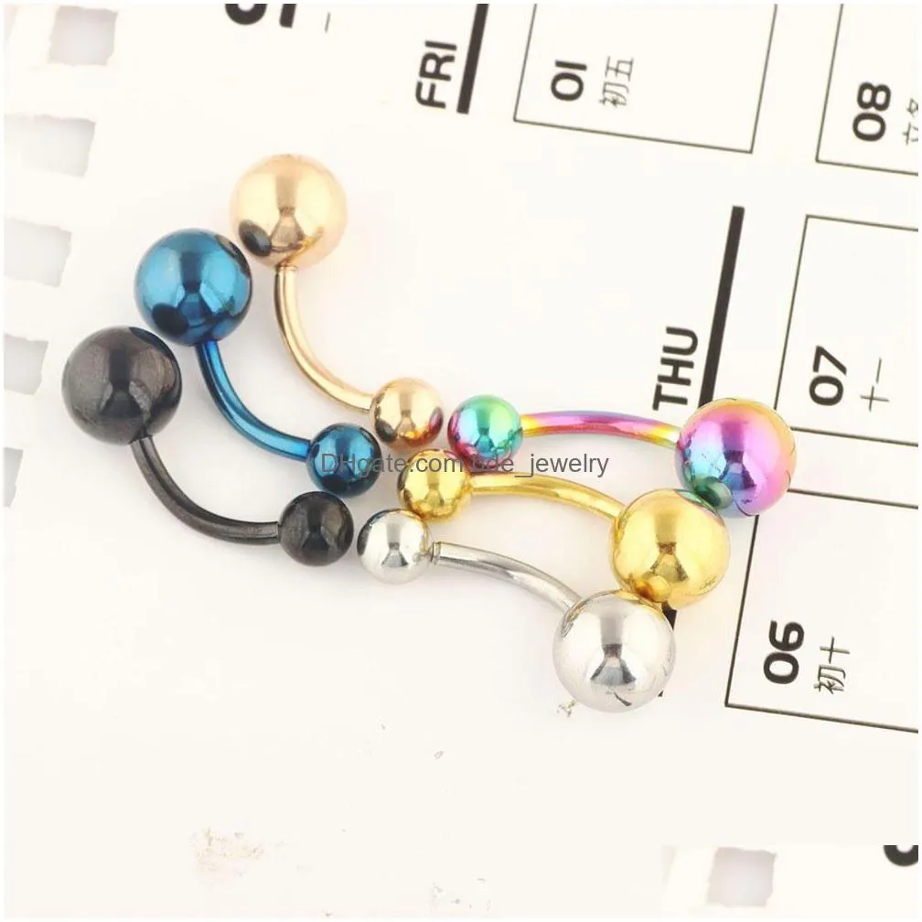 anodized stainless steel navel button rings belly piercing cartilage helix body jewelry tragus earring mix 6 colors