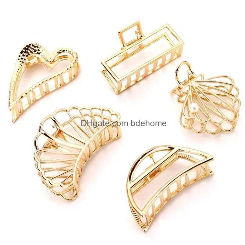 new geometric hair claw for women girls clamps hair crab metal gold claw hairpins ornament hair accessories