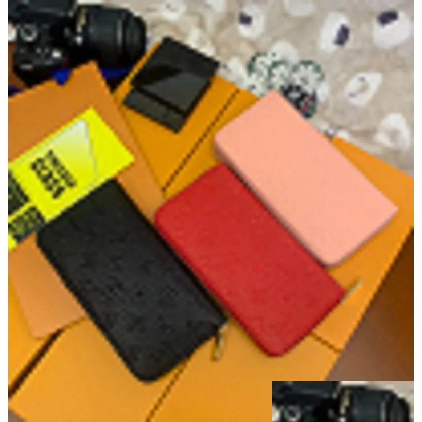 europe designer fashion single zipper organizer designer men women leather wallet lady wallet without box