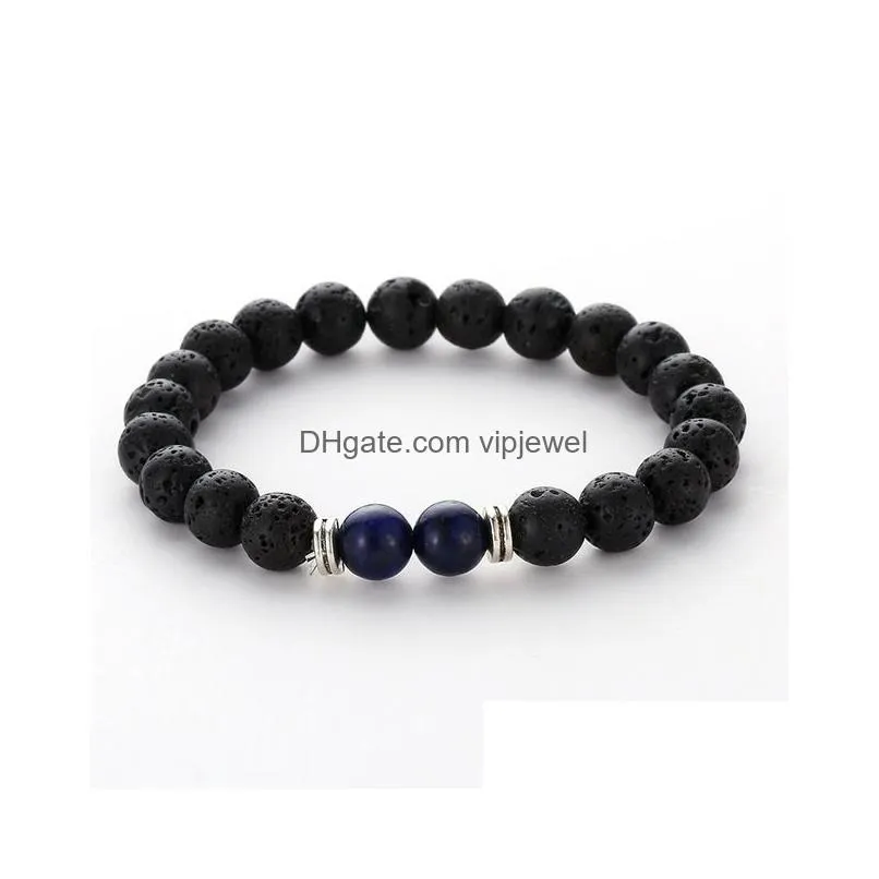 19 colors natural stone black volcanic lava beads essential oil diffuser bracelet balance yoga pulseira buddha jewelry