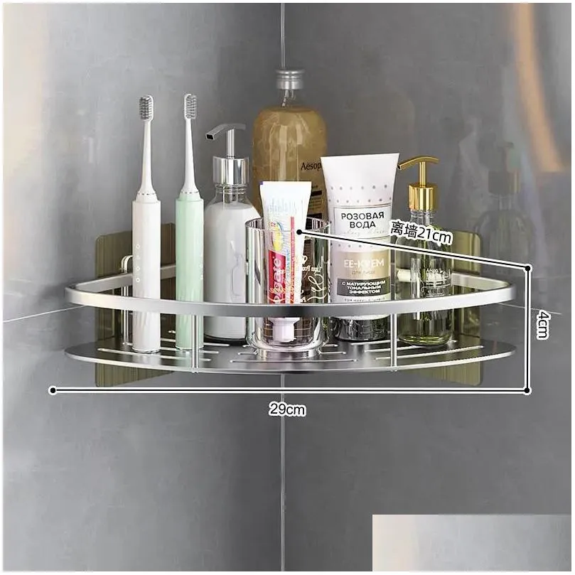 elossa bathroom shelf toilet vanity triangle towel organizer storage rack wallmounted shampoo holder accessories set 220216